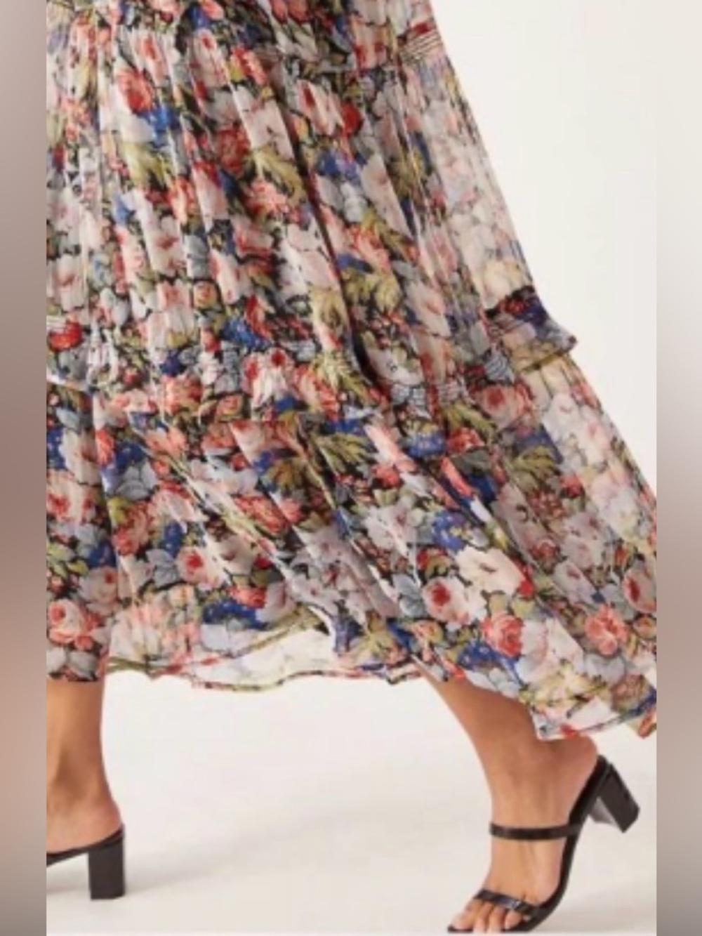 ANTHROPOLOGIE Maria's teared nylon maxi skirt XS S - Picture 1 of 7